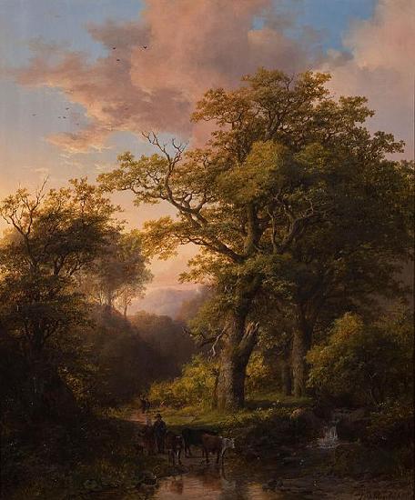 Johann Bernhard Klombeck A Forest Scene France oil painting art